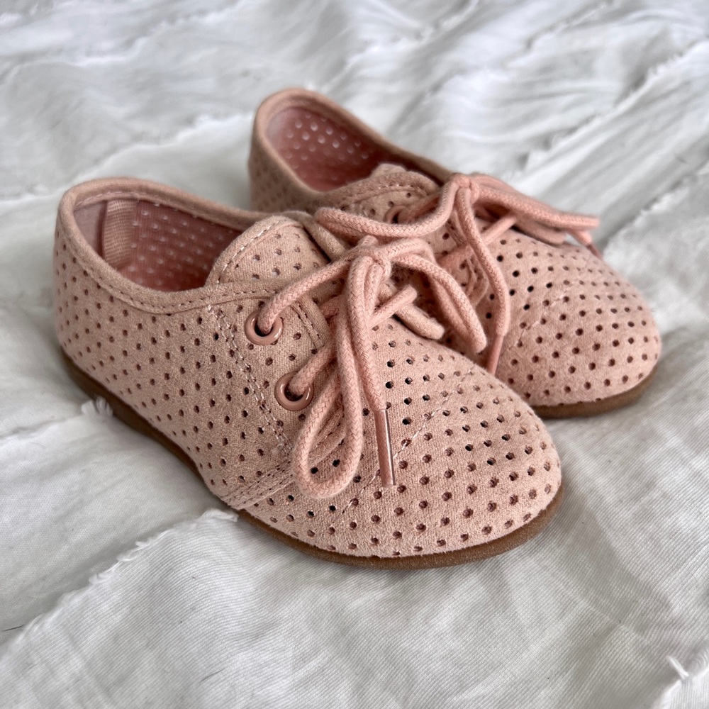 Dusty pink faux suede shoes